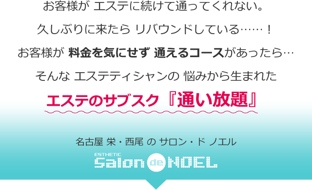 栄 西尾 サロンドノエル エステ サブスク 通い放題