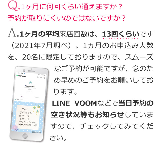 サロンドノエル エステ サブスク 通い放題 1ヶ月の平均来店回数は13回